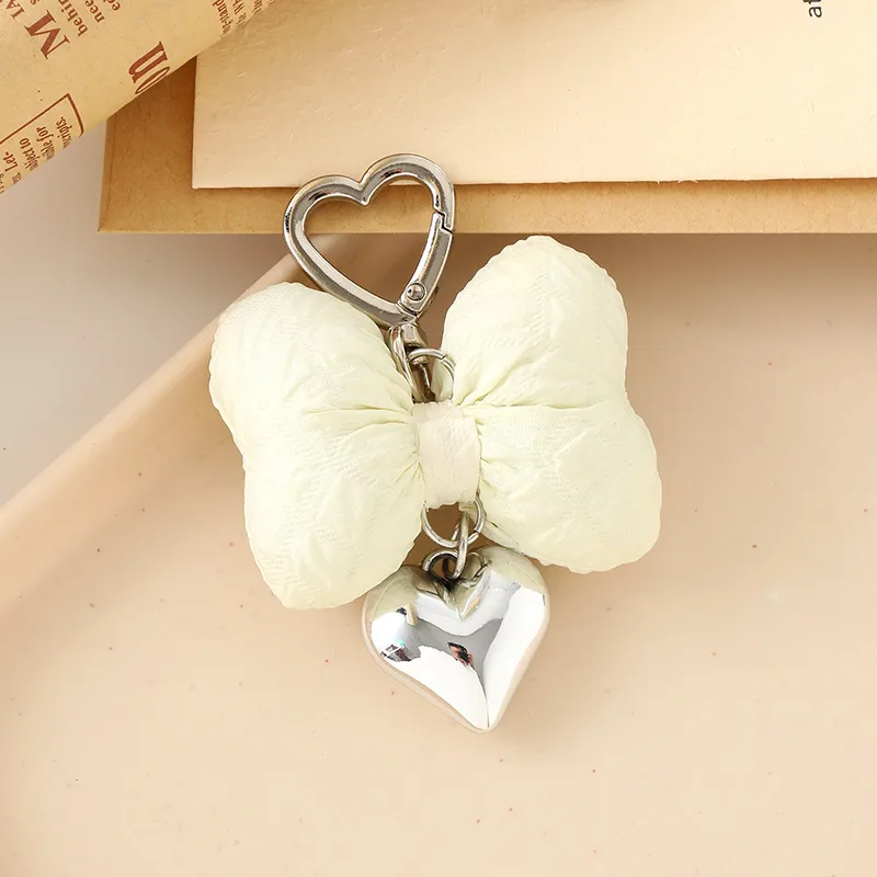 Sweet Heart Shape Bow Knot Cloth Bag Pendant Keychain display picture 7