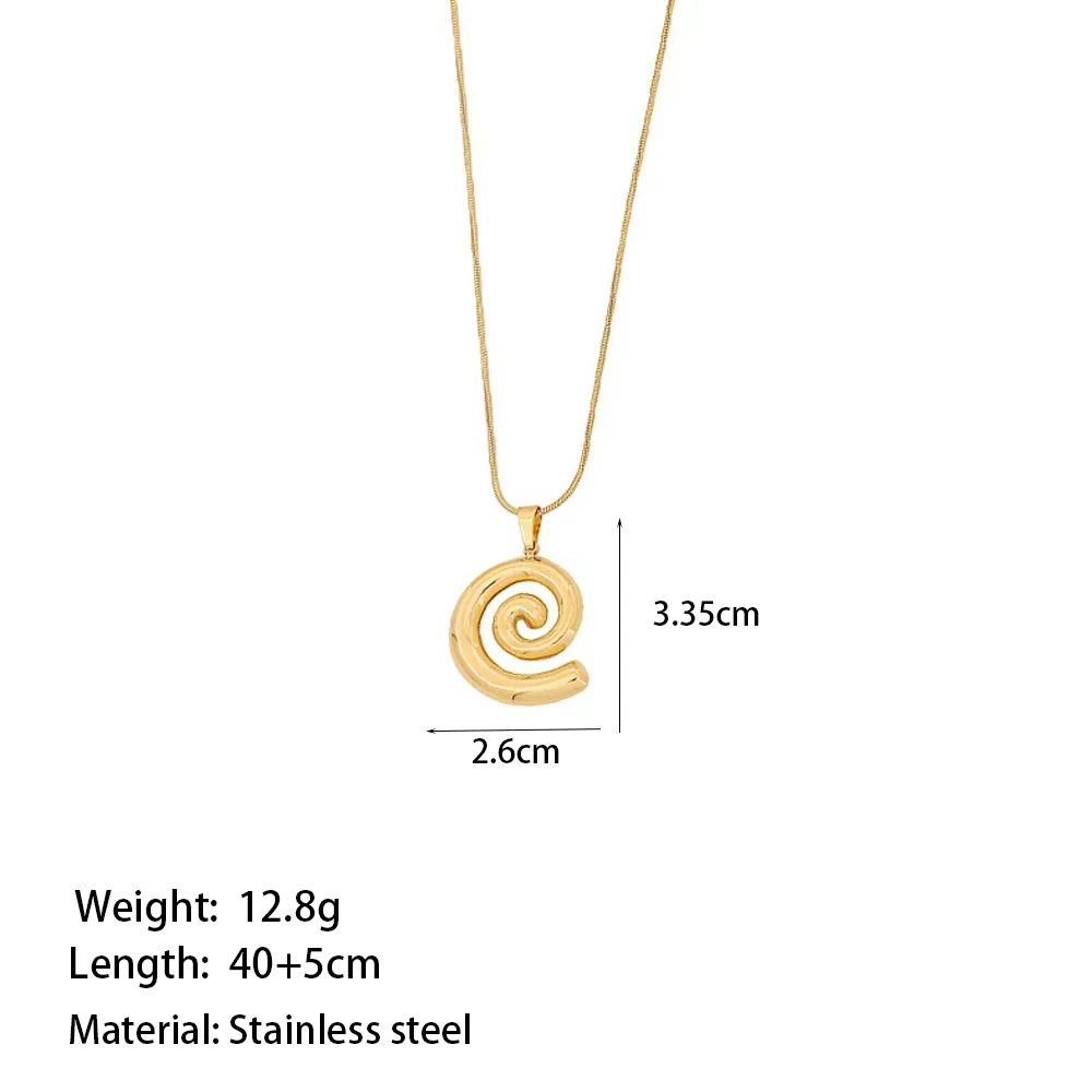 Wholesale Jewelry Casual Vintage Style Commute Spiral Stripe 304 Stainless Steel 18K Gold Plated Polishing Earrings Necklace display picture 4