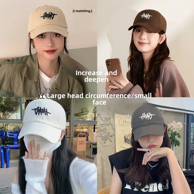New Hat Women's Korean-style Fashionable Solid Color Embroidered Japanese Baseball Cap Women's Versatile Student Simple Sun Protection Peaked Cap display picture 4