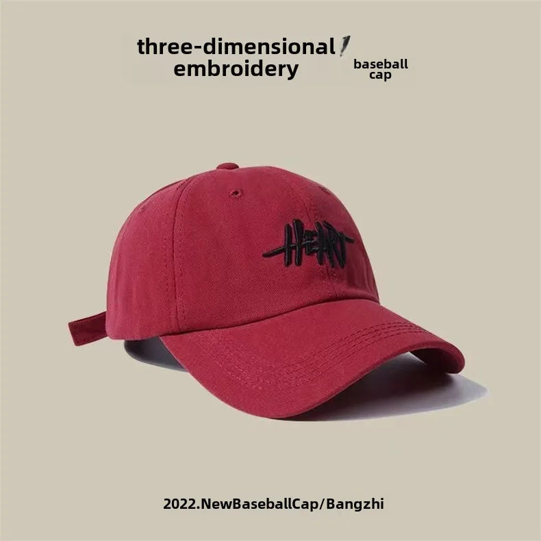 New Hat Women's Korean-style Fashionable Solid Color Embroidered Japanese Baseball Cap Women's Versatile Student Simple Sun Protection Peaked Cap display picture 6