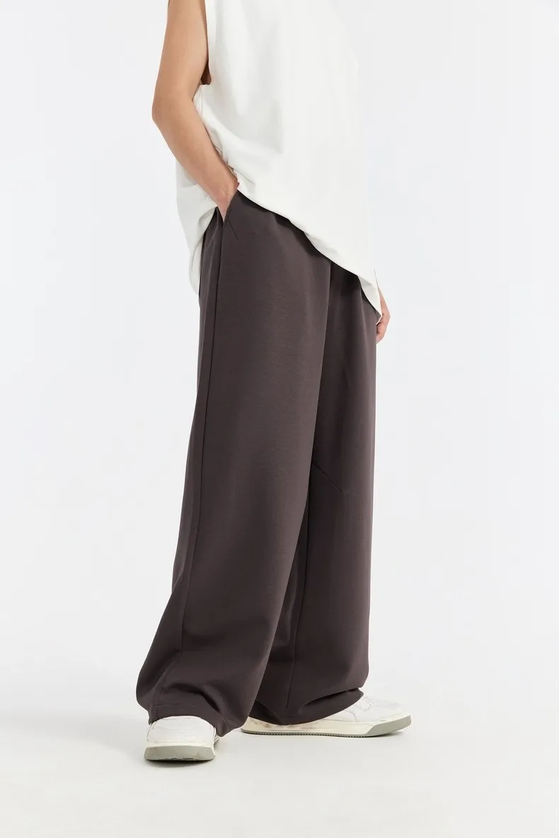 ABS Men's Clothing | Cool Feeling Wide Leg Pants  Spring And Summer Tide Brand New Loose Casual Wide Leg Two-wear Pants Men display picture 4