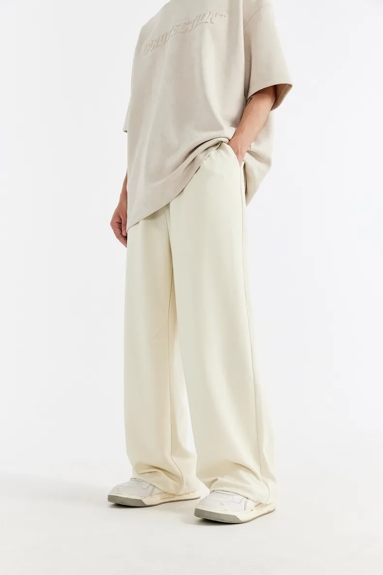 ABS Men's Clothing | Cool Feeling Wide Leg Pants  Spring And Summer Tide Brand New Loose Casual Wide Leg Two-wear Pants Men display picture 5