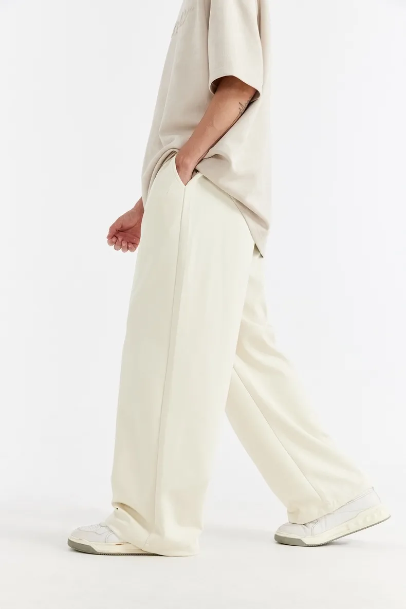 ABS Men's Clothing | Cool Feeling Wide Leg Pants  Spring And Summer Tide Brand New Loose Casual Wide Leg Two-wear Pants Men display picture 6