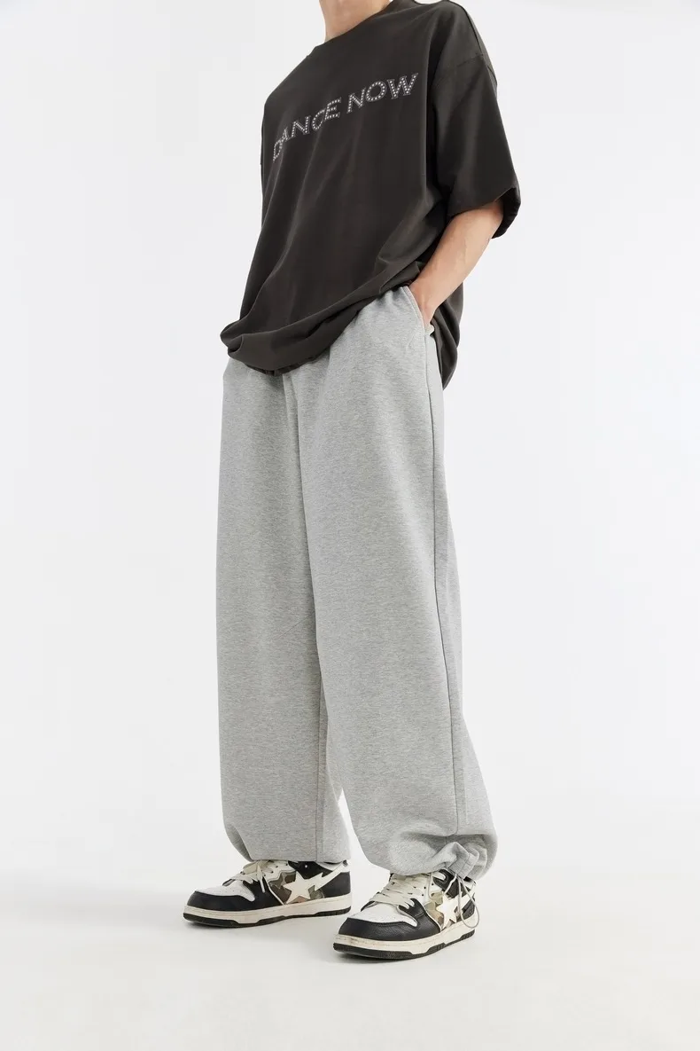ABS Men's Clothing | Cool Feeling Wide Leg Pants  Spring And Summer Tide Brand New Loose Casual Wide Leg Two-wear Pants Men display picture 9