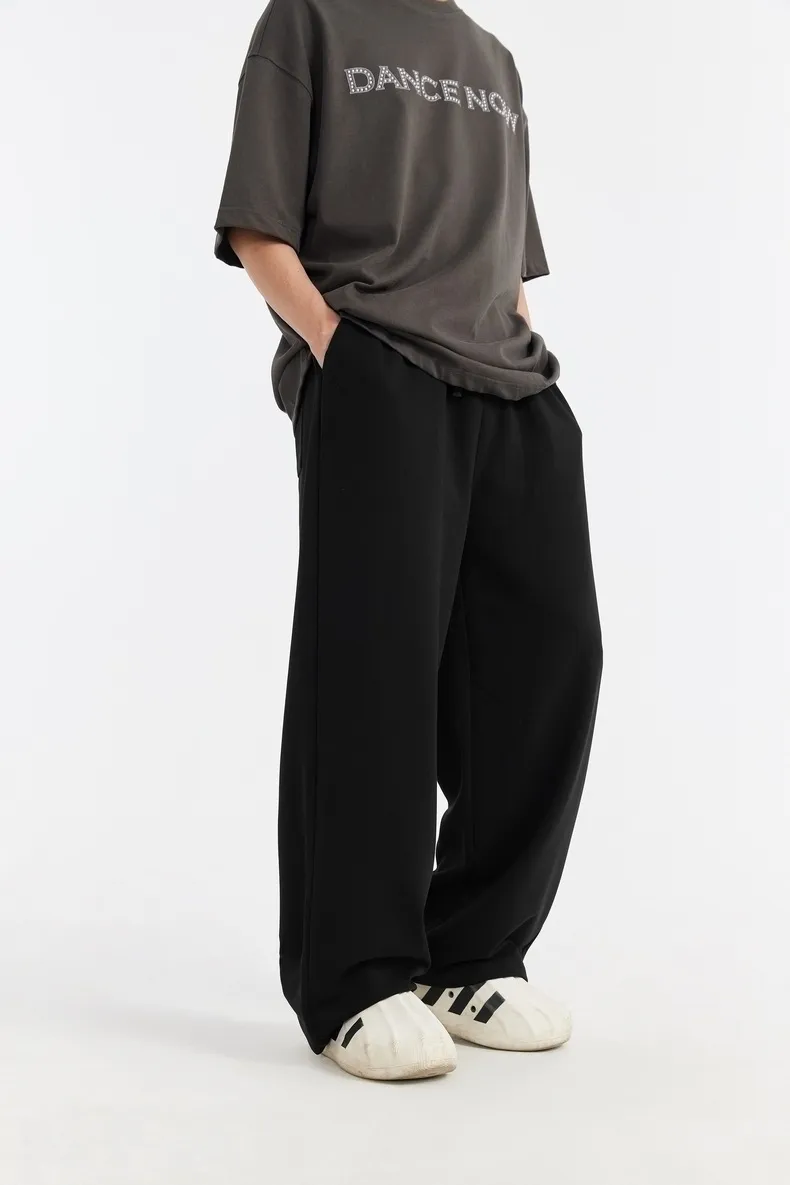 ABS Men's Clothing | Cool Feeling Wide Leg Pants  Spring And Summer Tide Brand New Loose Casual Wide Leg Two-wear Pants Men display picture 14