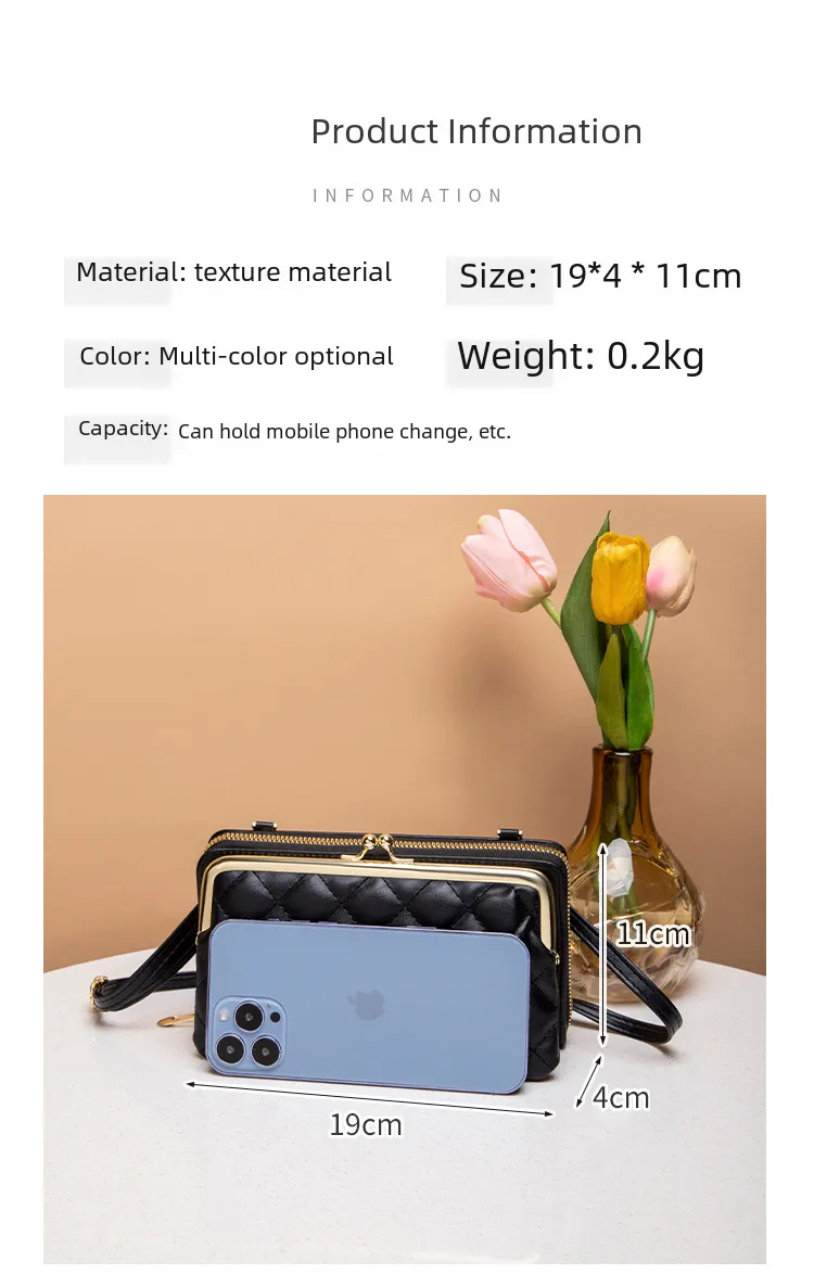 Embroidered Mobile Phone Bag Ladies Bag Bag New  Women's Bag Wholesale Live Shoulder Mobile Phone Bag display picture 4