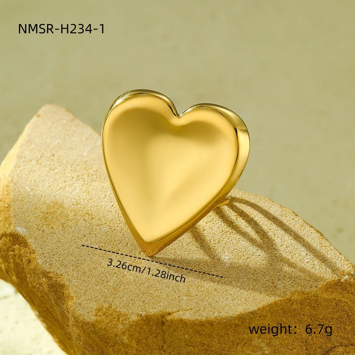 Classic Style Heart Shape 304 Stainless Steel Women's Adjustable Ring Charm Rings Open Rings display picture 22