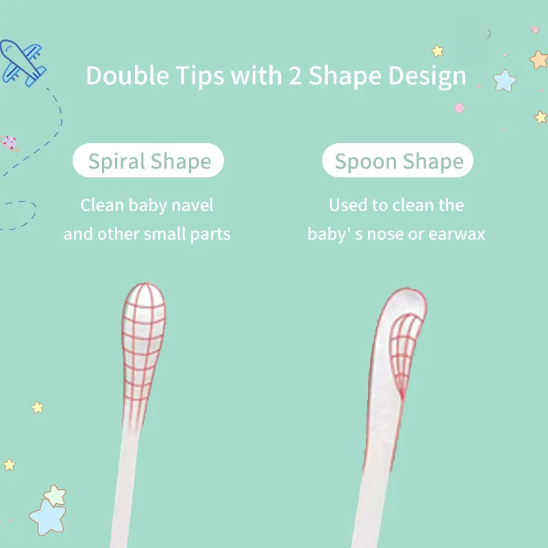 Baby Cotton Swab Baby Double Ear Spoon Cotton Swab Cleaning Ear Digging Newborn Children's Booger Cotton Stick display picture 5
