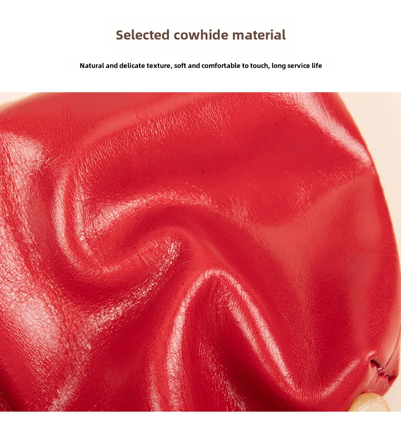 WESTAL Genuine Leather Fashion Vintage Coin Purse Mini Clip Small Bag Top Layer Cowhide Women's Portable Red Bag display picture 2