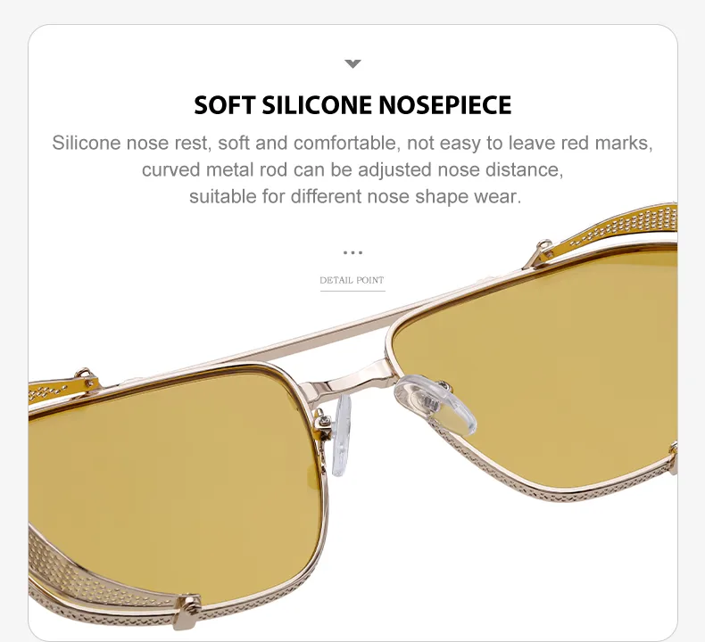Casual Punk Commute Solid Color Pc Square Full Frame Men's Sunglasses display picture 2