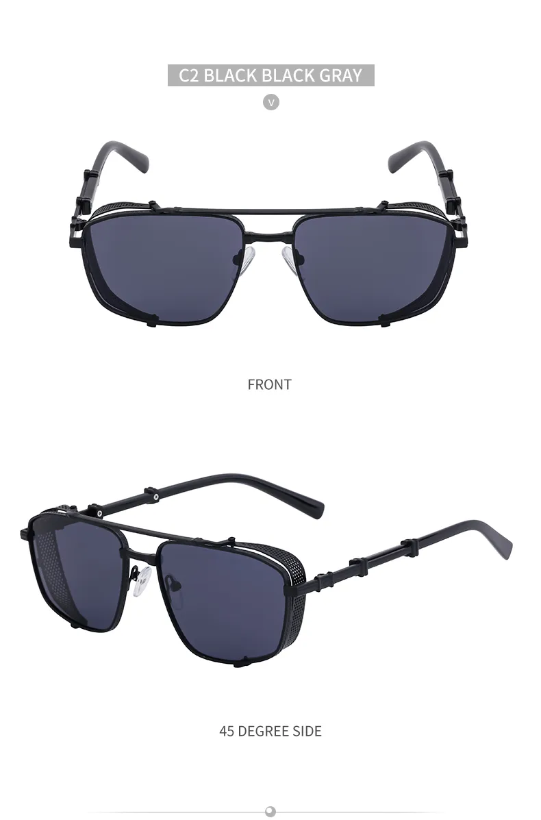 Casual Punk Commute Solid Color Pc Square Full Frame Men's Sunglasses display picture 8
