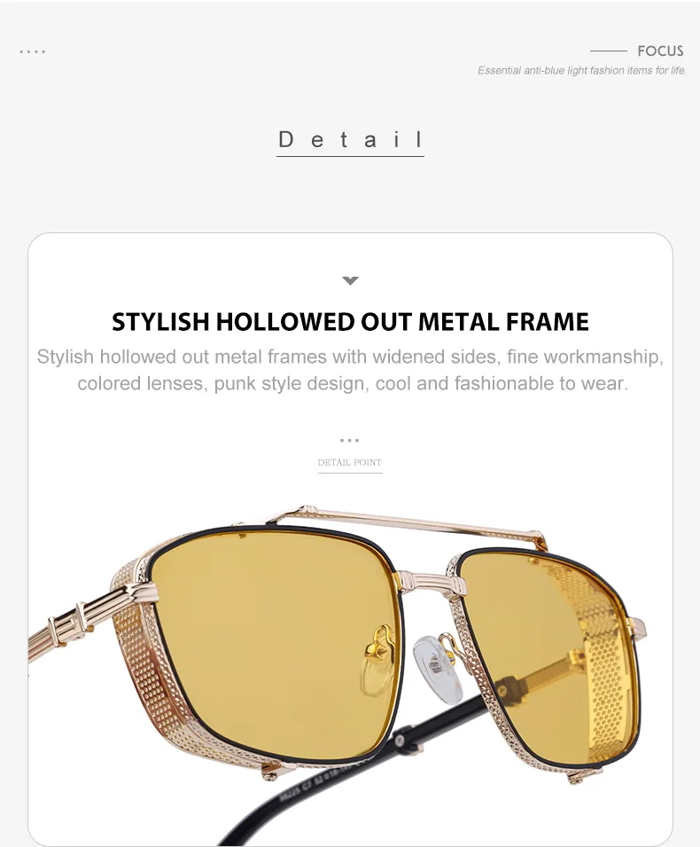 Casual Punk Commute Solid Color Pc Square Full Frame Men's Sunglasses display picture 20