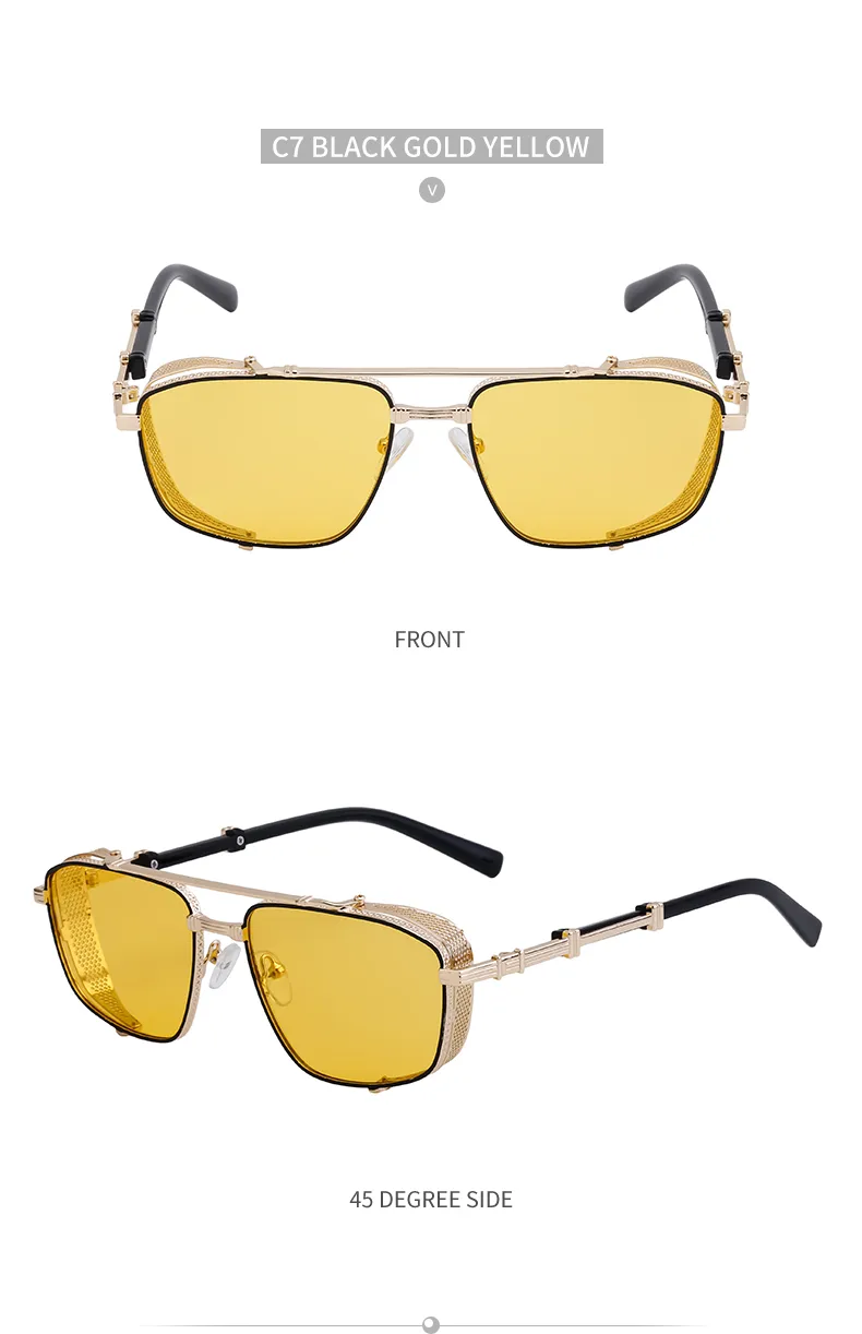 Casual Punk Commute Solid Color Pc Square Full Frame Men's Sunglasses display picture 13