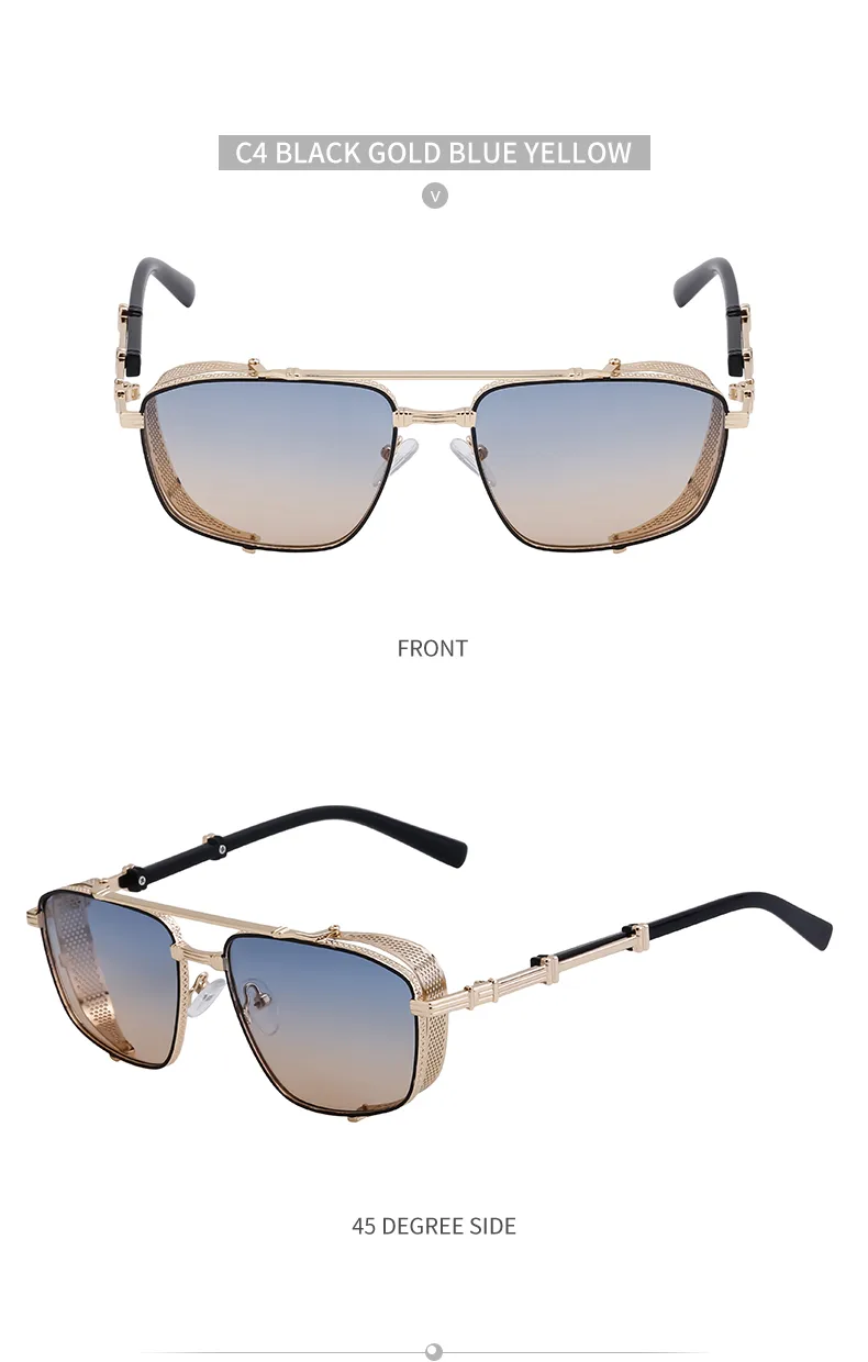 Casual Punk Commute Solid Color Pc Square Full Frame Men's Sunglasses display picture 14