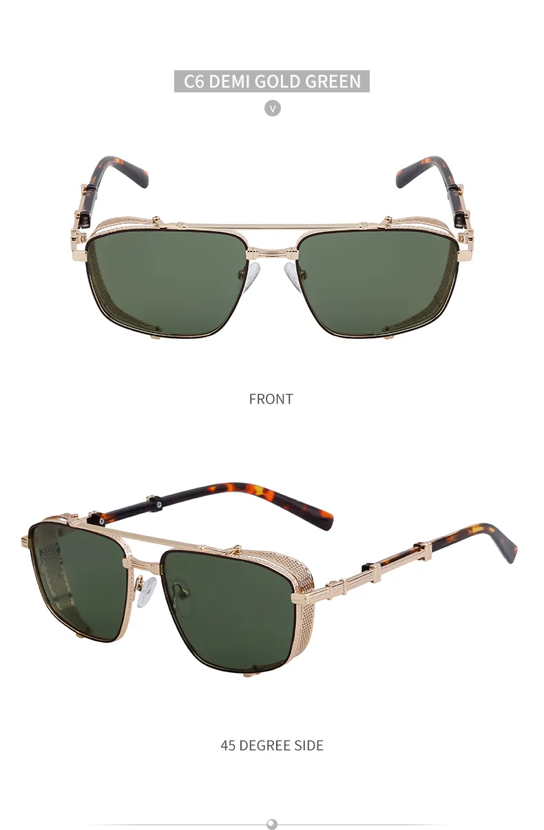 Casual Punk Commute Solid Color Pc Square Full Frame Men's Sunglasses display picture 18