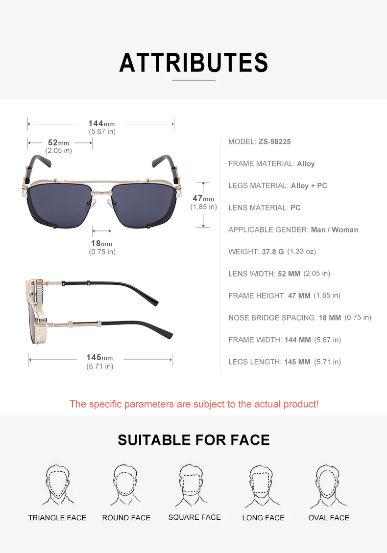 Casual Punk Commute Solid Color Pc Square Full Frame Men's Sunglasses display picture 15