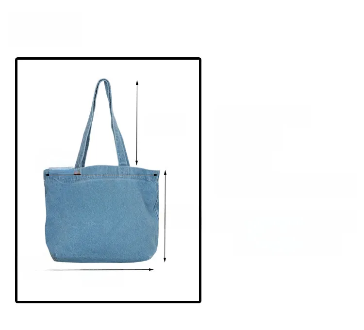 Yeyu/ New Autumn And Winter Retro Denim Shoulder Bag Large Capacity Tote Bag Student Schoolbag Denim display picture 2