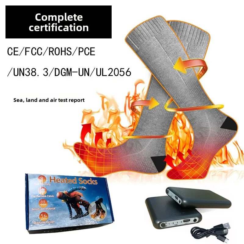 Full Foot Heating Socks Electric Heating Socks Electric Heating Ski Socks Bluetooth App Temperature Control Unisex display picture 1