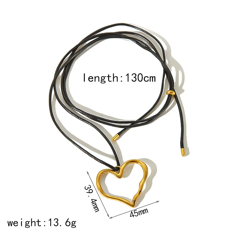 Wholesale Jewelry Simple Style Classic Style Heart Shape 304 Stainless Steel 18K Gold Plated Polishing Plating Pendant Necklace display picture 7
