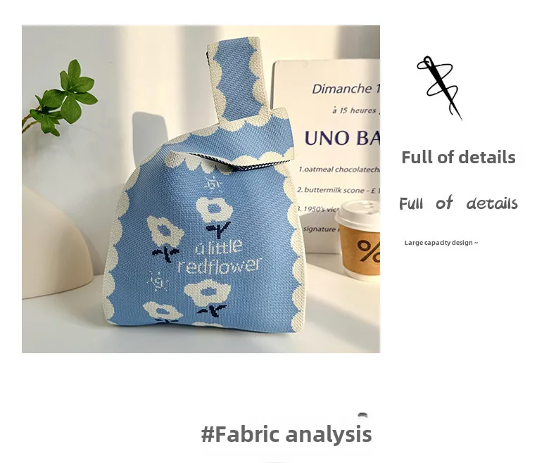 Knitted Bag Tote Bag Women's New Fashion Casual Flower Handbag Vest Bag  Casual Bag Fashion display picture 2