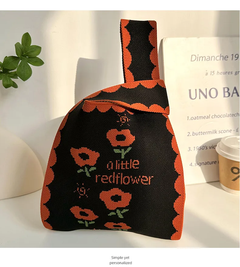 Knitted Bag Tote Bag Women's New Fashion Casual Flower Handbag Vest Bag  Casual Bag Fashion display picture 8