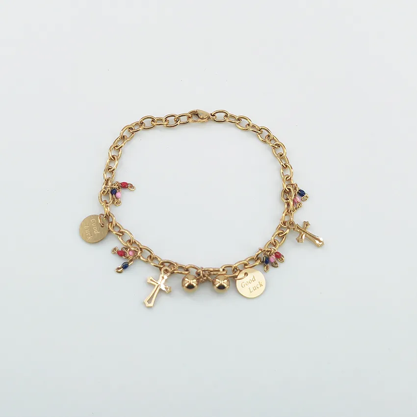 Casual Basic Classic Style Star Moon Key 304 Stainless Steel Gold Plated Bracelets In Bulk display picture 4