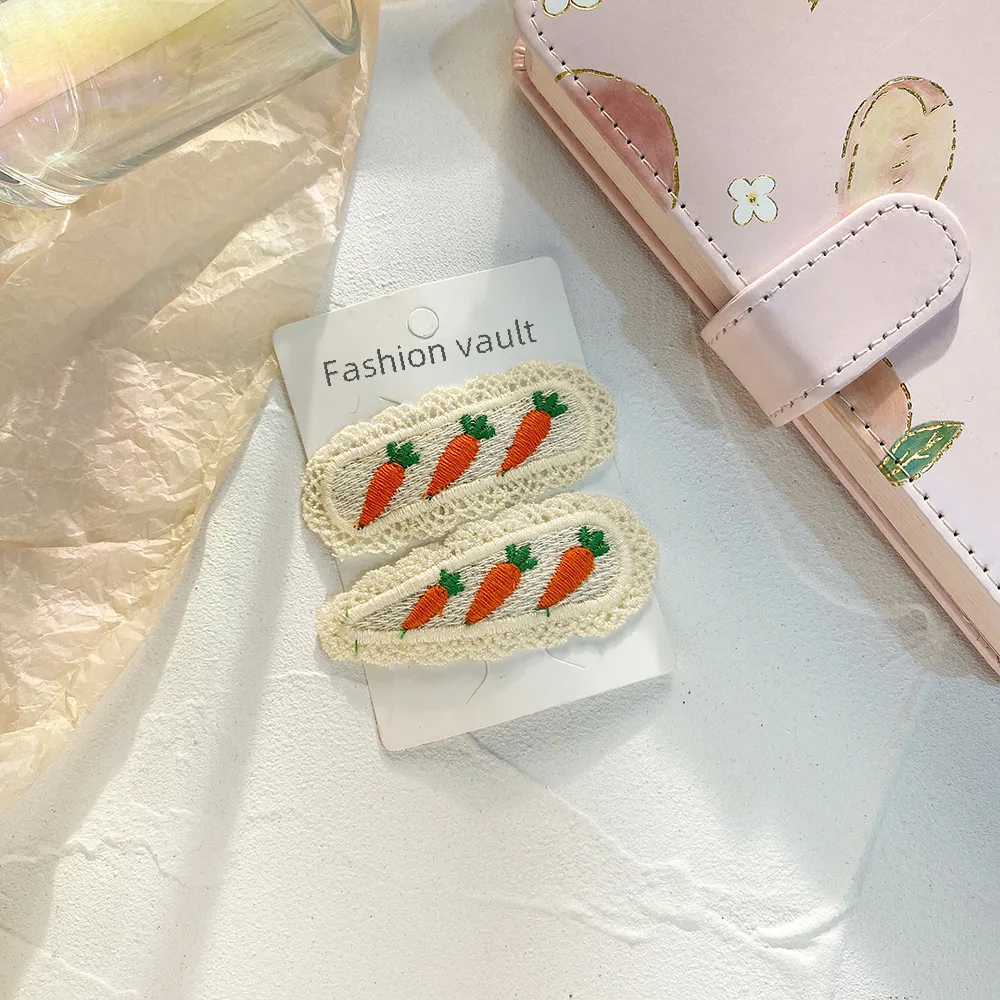 New Children's Hairpin Baby Hairpin Cute BB Knot Fabric Clip  Fruit Knitted Princess Hair Accessories display picture 7