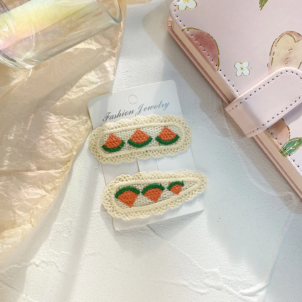 New Children's Hairpin Baby Hairpin Cute BB Knot Fabric Clip  Fruit Knitted Princess Hair Accessories display picture 9
