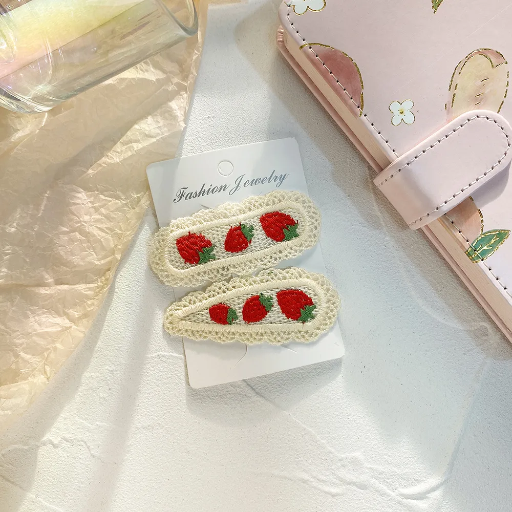 New Children's Hairpin Baby Hairpin Cute BB Knot Fabric Clip  Fruit Knitted Princess Hair Accessories display picture 11