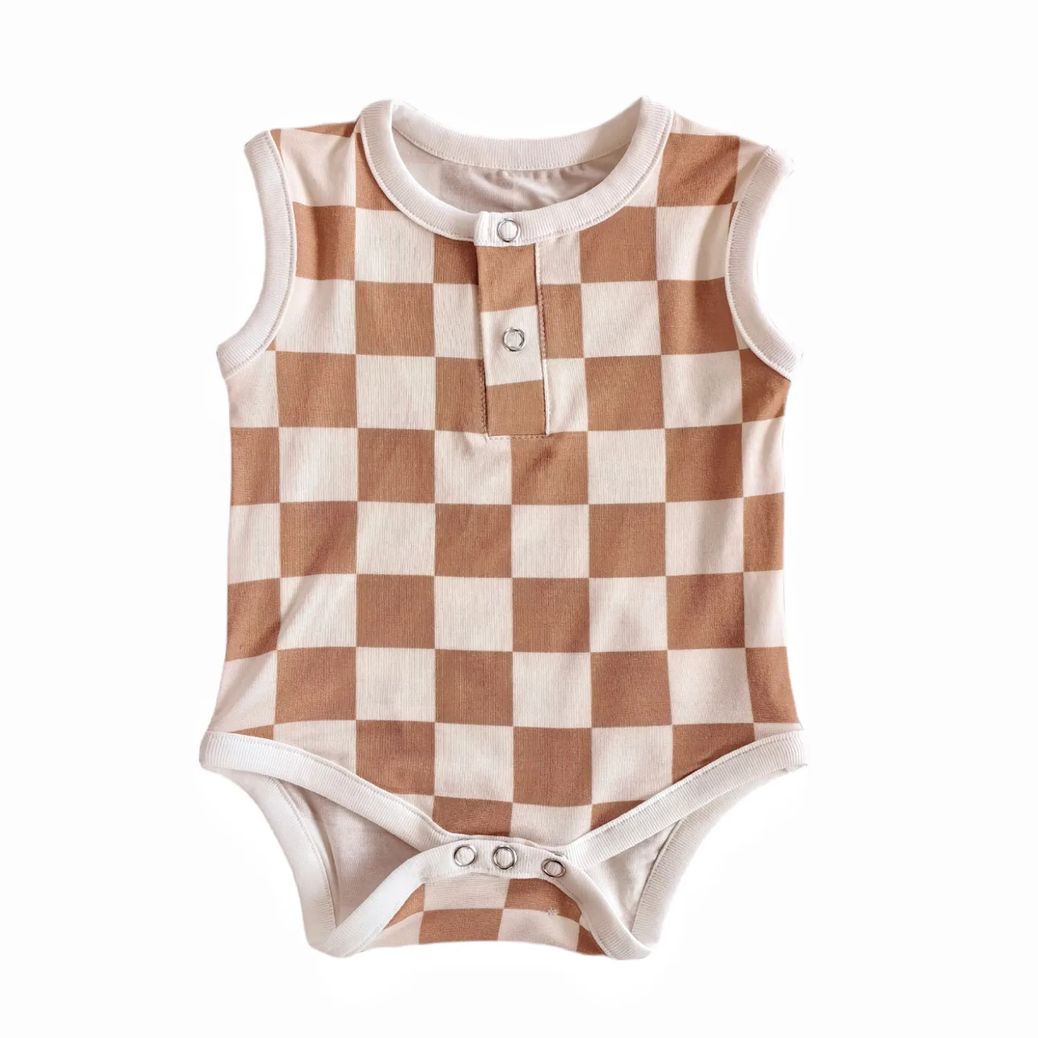 Spring And Summer  Baby Bamboo Fiber Climbing Clothing Baby Black And White Lattice Haggit Ringsuit   Baby Clothing display picture 8