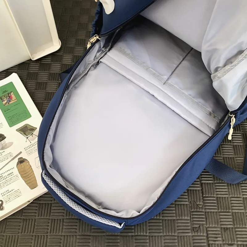 One Size Water Repellent Color Block School Daily School Backpack display picture 7