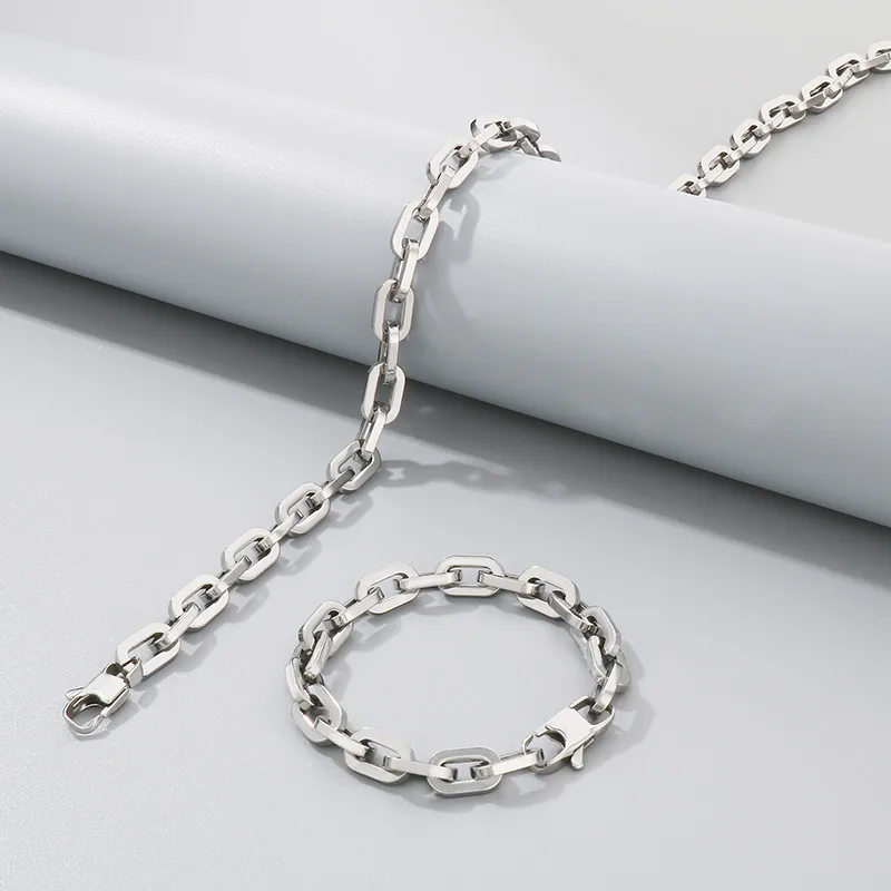 Wholesale Jewelry Retro Simple Style Geometric 304 Stainless Steel Bracelets Necklace display picture 4