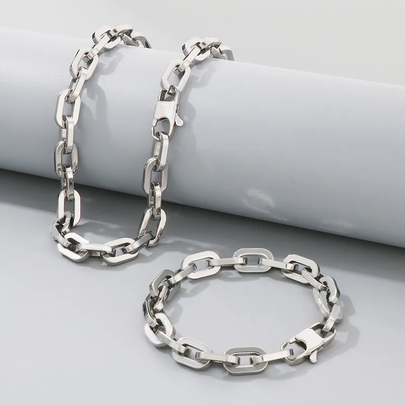 Wholesale Jewelry Retro Simple Style Geometric 304 Stainless Steel Bracelets Necklace display picture 3