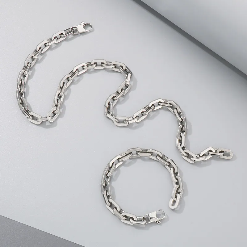 Wholesale Jewelry Retro Simple Style Geometric 304 Stainless Steel Bracelets Necklace display picture 8