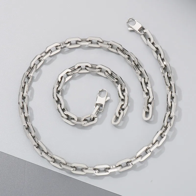 Wholesale Jewelry Retro Simple Style Geometric 304 Stainless Steel Bracelets Necklace display picture 9