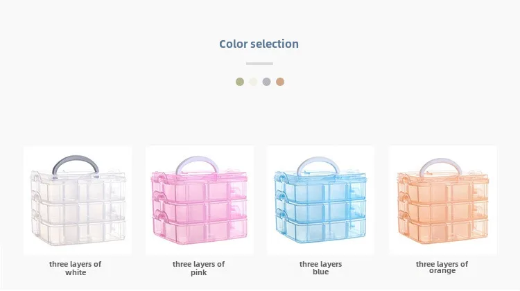 Simple Transparent Plaid Portable Storage Box Jewelry Earrings Necklace Ring Jewelry Children's Hair Accessories Practical Storage Box display picture 2