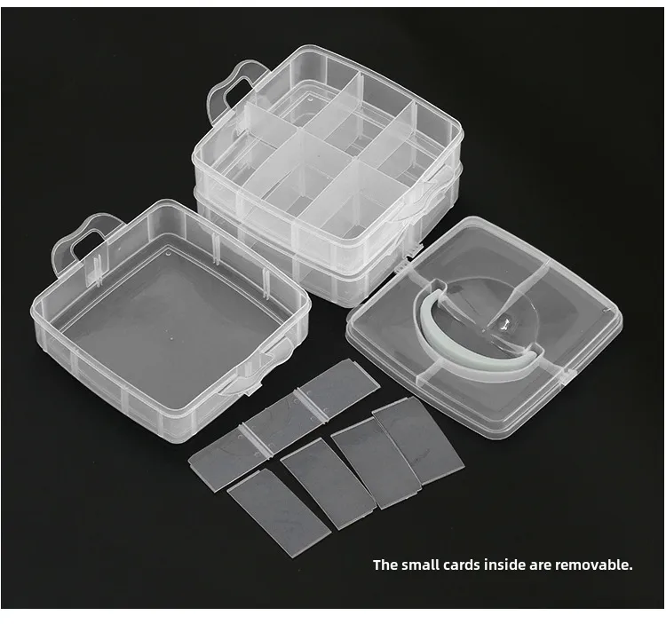 Simple Transparent Plaid Portable Storage Box Jewelry Earrings Necklace Ring Jewelry Children's Hair Accessories Practical Storage Box display picture 8