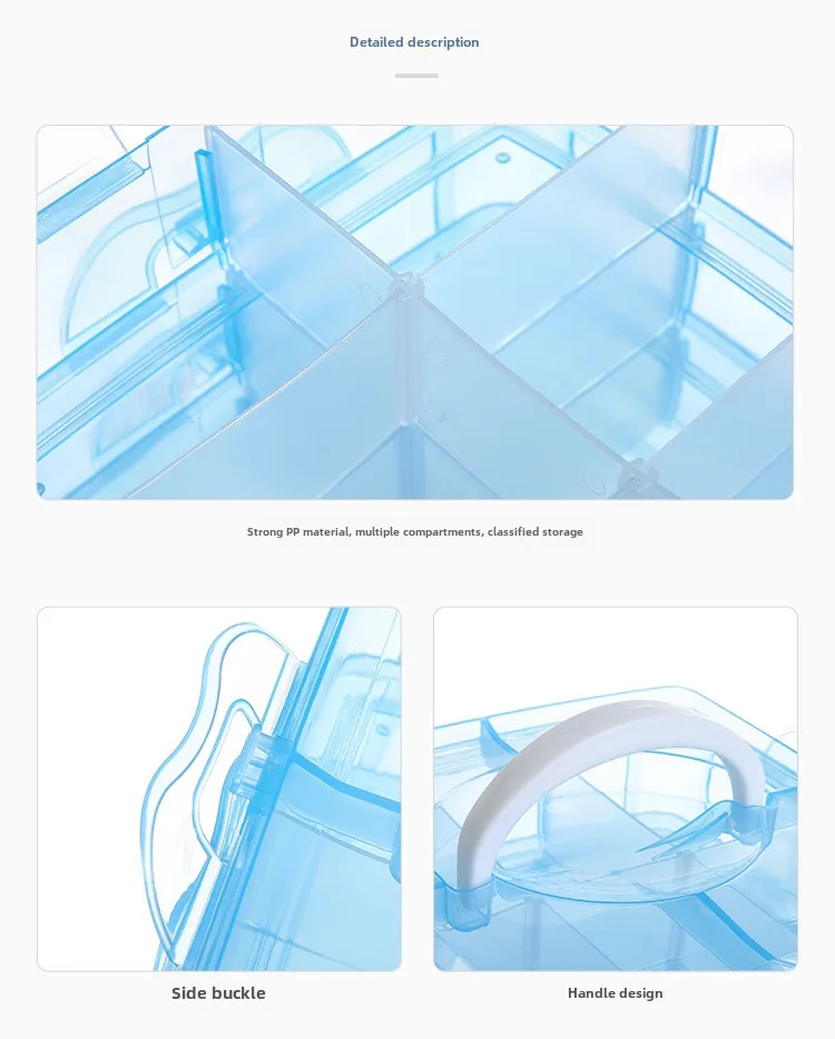 Simple Transparent Plaid Portable Storage Box Jewelry Earrings Necklace Ring Jewelry Children's Hair Accessories Practical Storage Box display picture 10