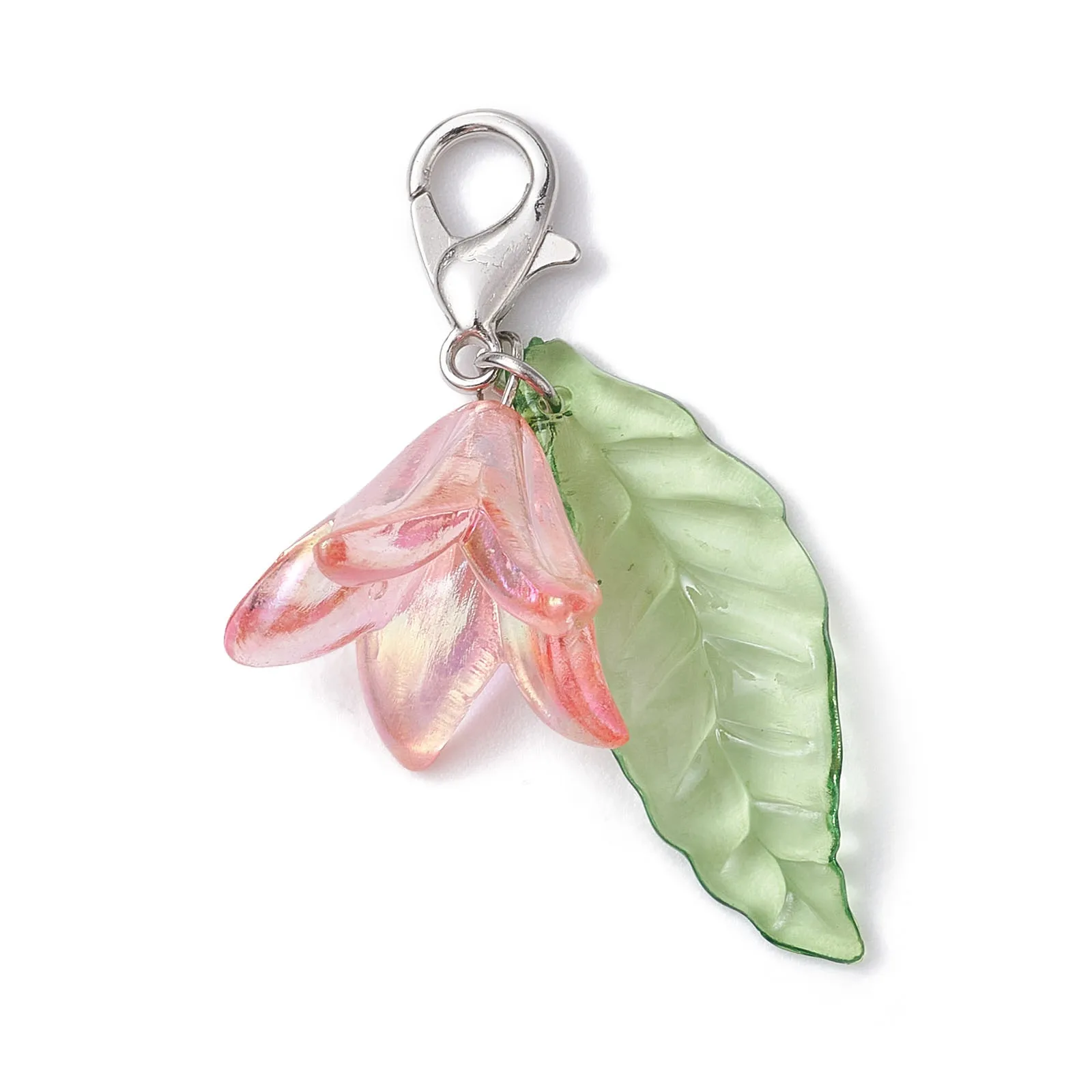Vacation Sweet Pastoral Leaf Flower Arylic Bag Pendant display picture 1
