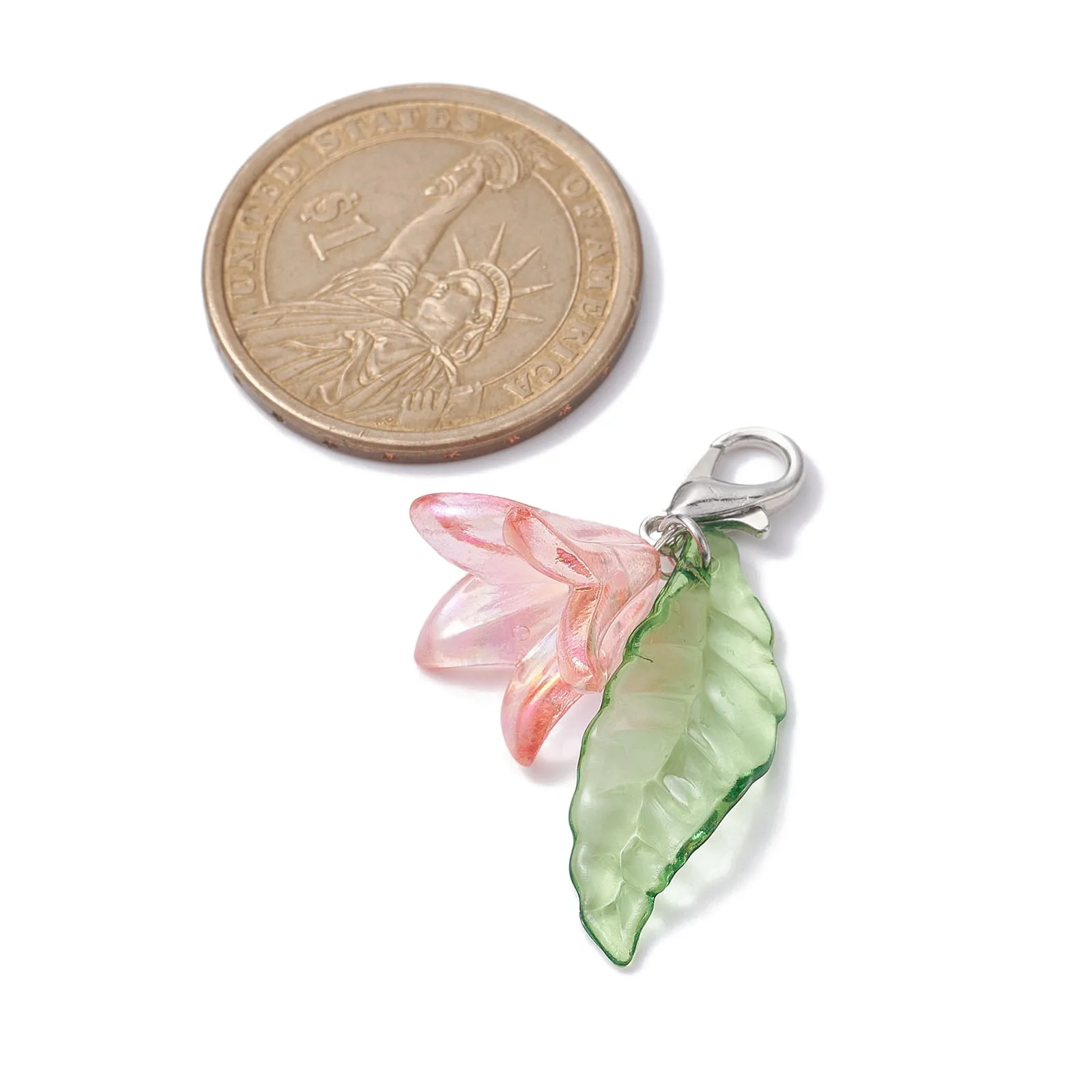 Vacation Sweet Pastoral Leaf Flower Arylic Bag Pendant display picture 2