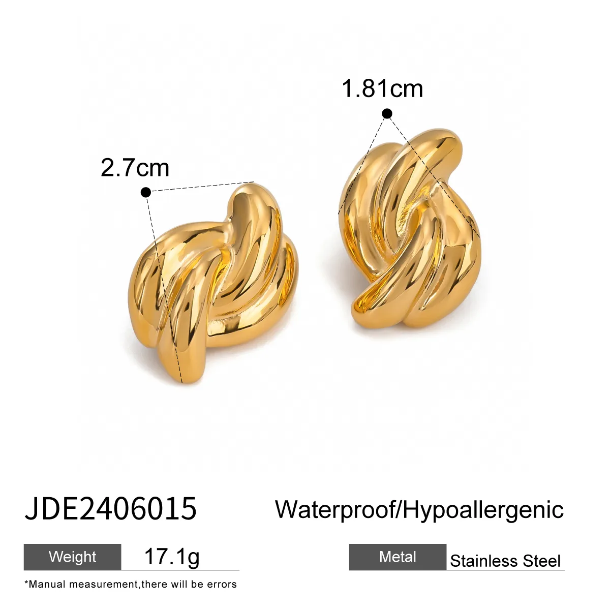 1 Pair Simple Style Classic Style Geometric 304 Stainless Steel Ear Studs display picture 1