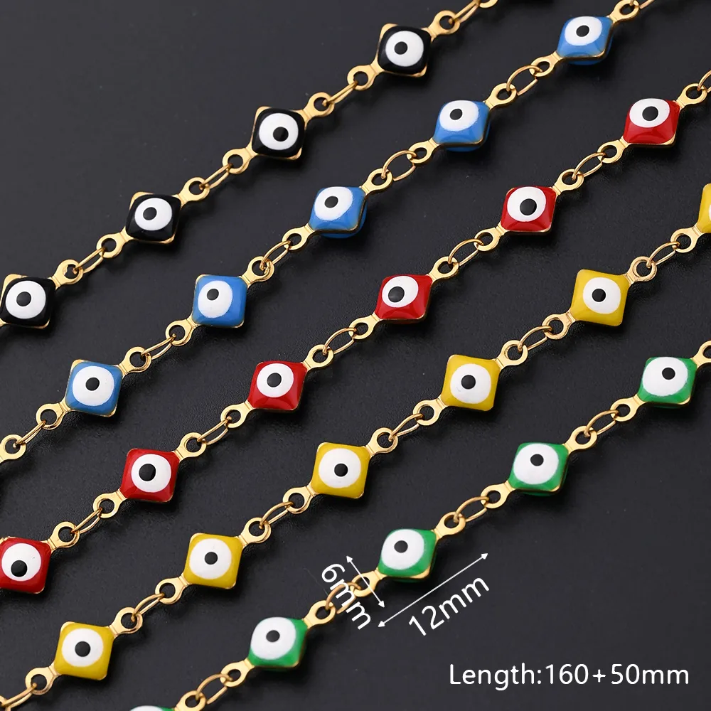 Ethnic Style Classic Style Artistic Devil's Eye Square Simple 304 Stainless Steel 18K Gold Plated Bracelets In Bulk display picture 1