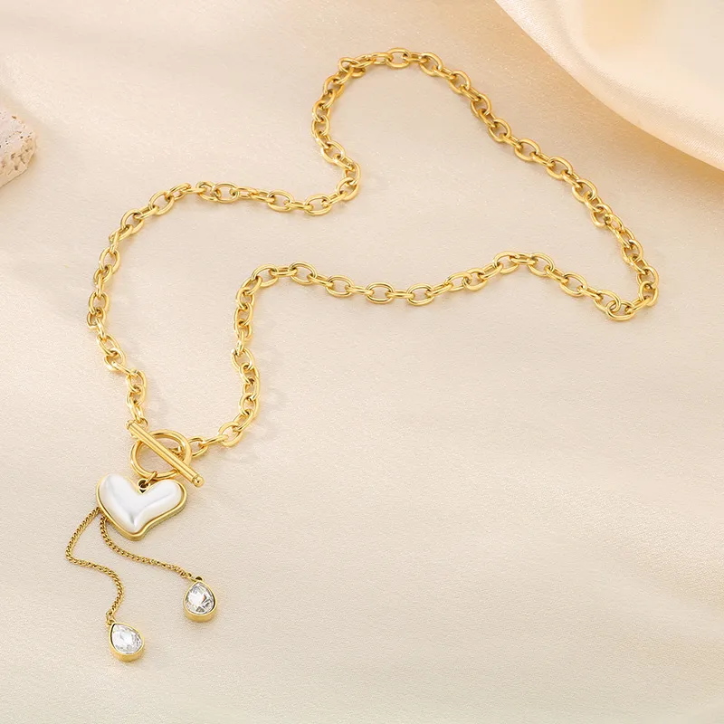 Wholesale Jewelry Simple Style Heart Shape 304 Stainless Steel 18K Gold Plated Jewelry Set display picture 5