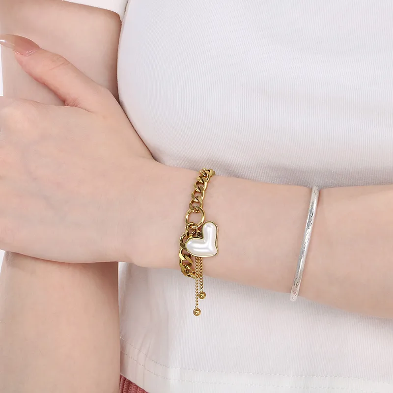 Wholesale Jewelry Simple Style Heart Shape 304 Stainless Steel 18K Gold Plated Jewelry Set display picture 7