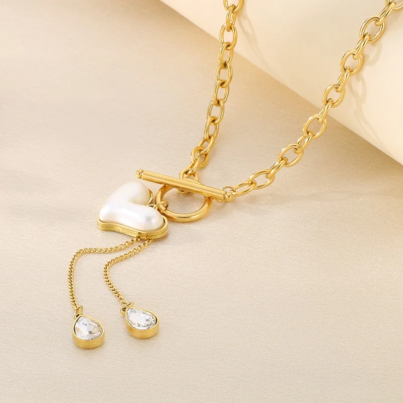 Wholesale Jewelry Simple Style Heart Shape 304 Stainless Steel 18K Gold Plated Jewelry Set display picture 11