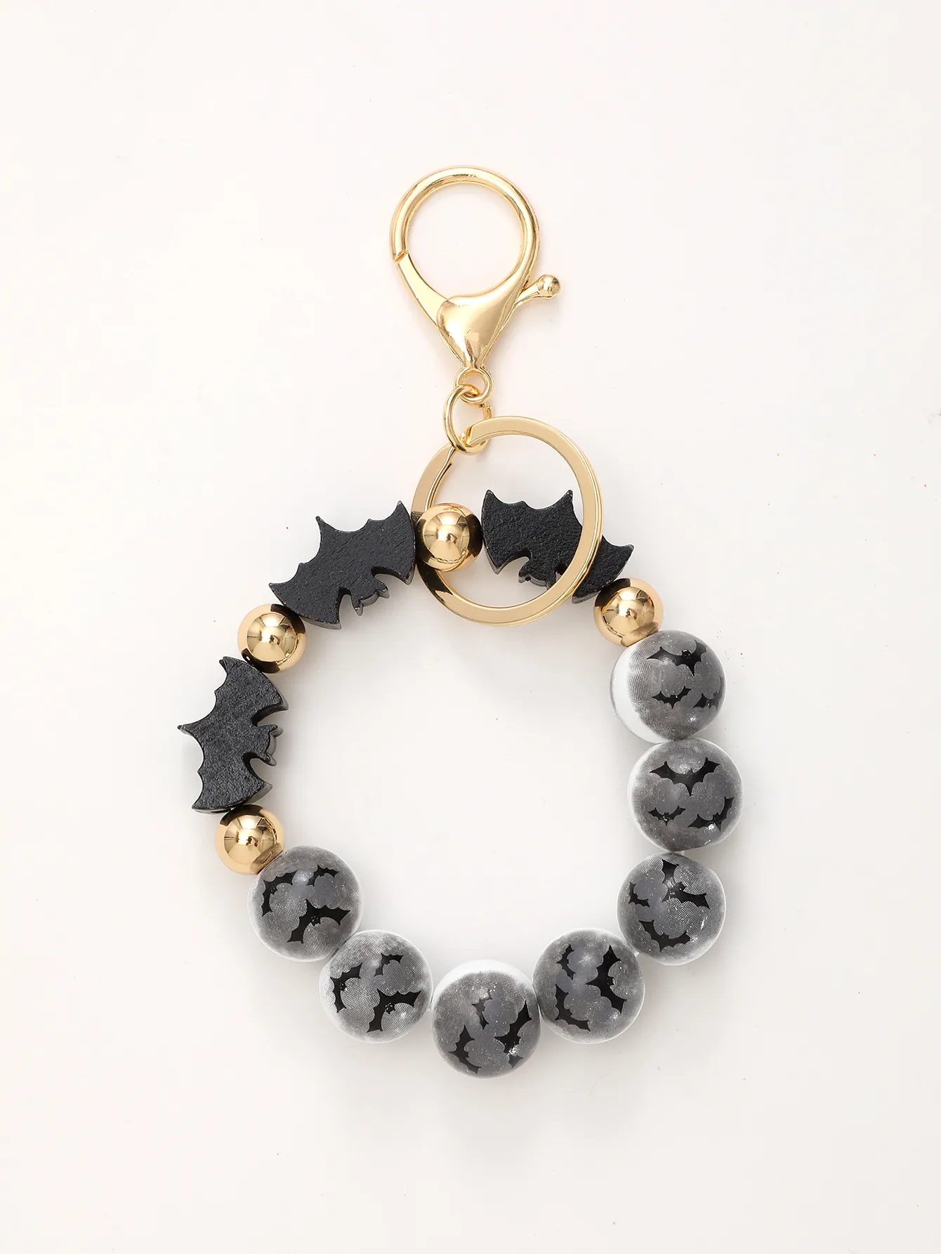 Casual Simple Style Bat Wood Beaded Halloween Keychain display picture 4
