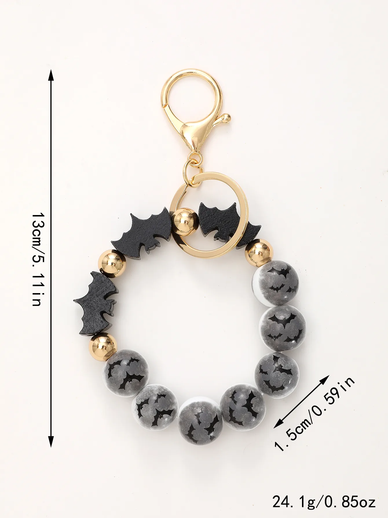 Casual Simple Style Bat Wood Beaded Halloween Keychain display picture 9
