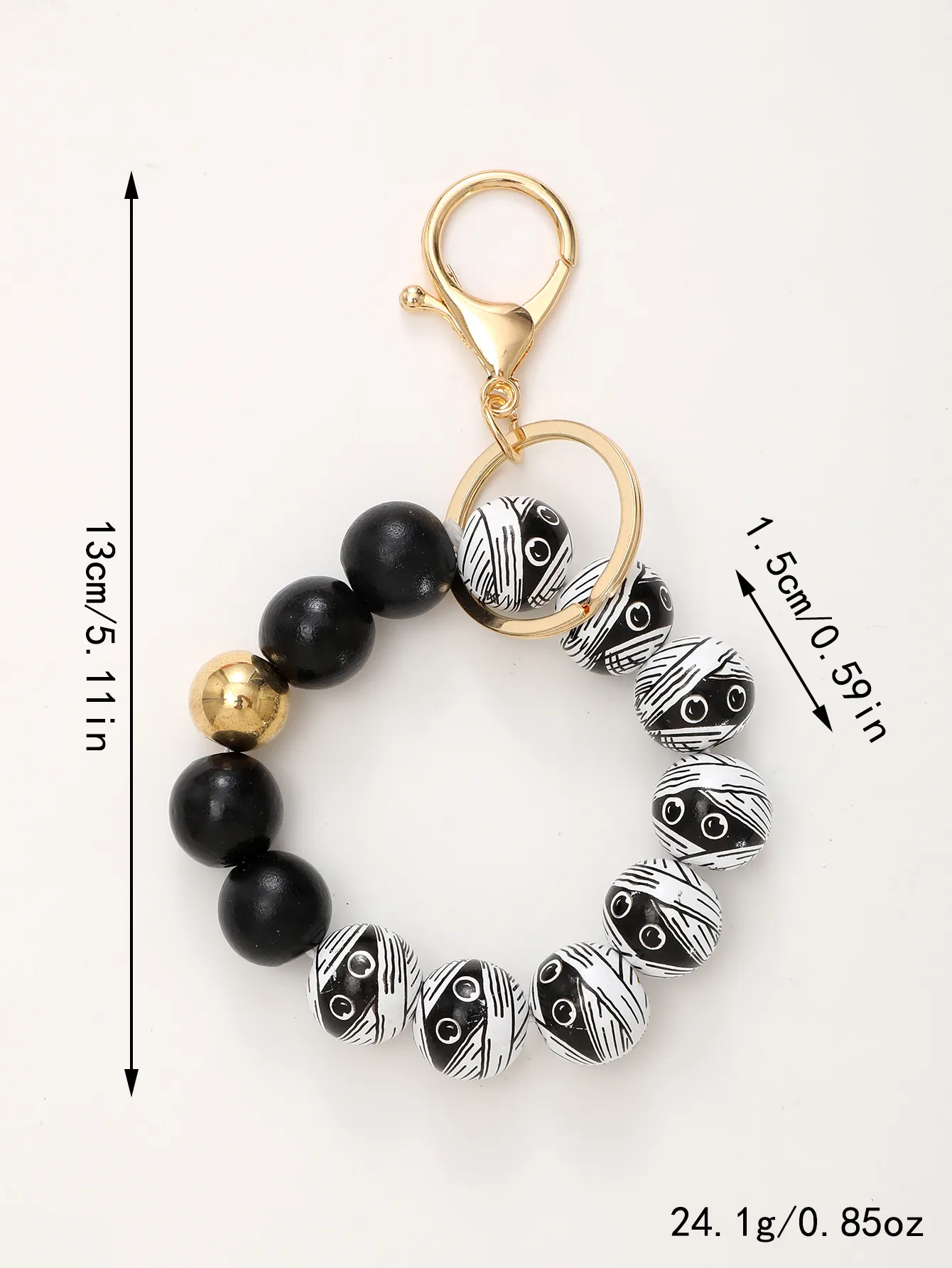Casual Simple Style Bat Wood Beaded Halloween Keychain display picture 14