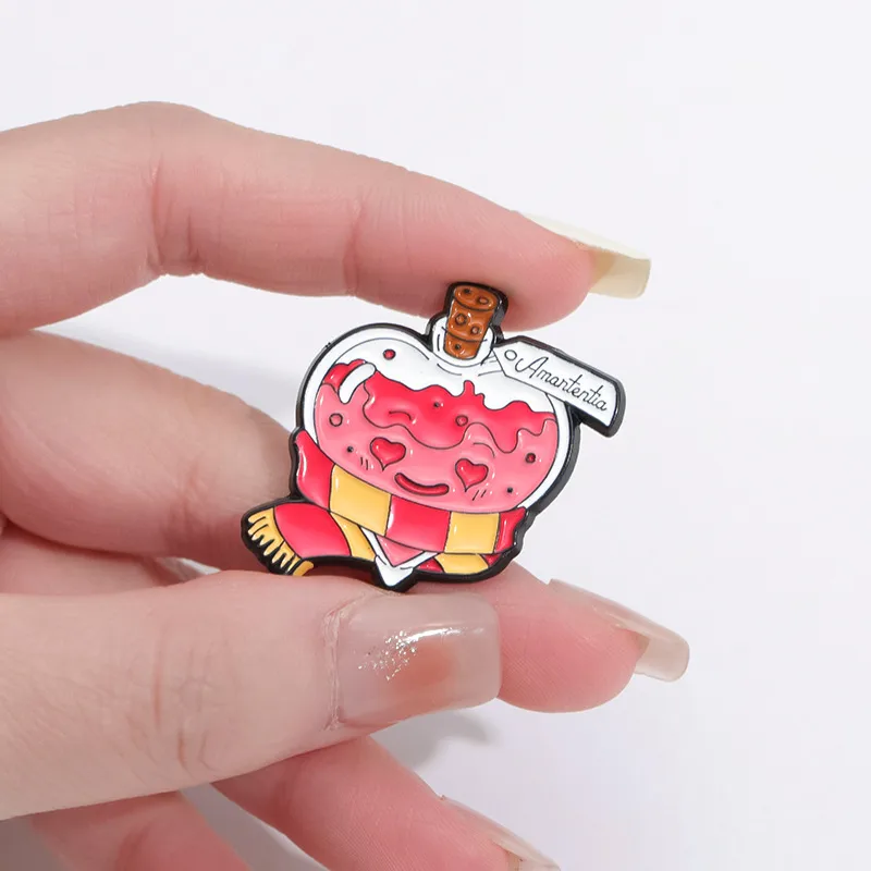Cartoon Style Cute Animal Cat Magic Medicine Bottle Alloy Stamping Stoving Varnish Plating Unisex Brooches display picture 1