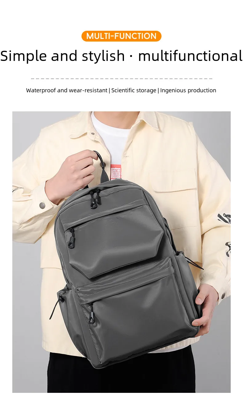 Backpack Men's Business Backpack Fashion Oxford Cloth Large Capacity Satchel Student School Bag Computer Bag Men's Bag display picture 2